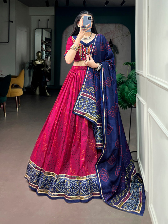 Pink Color lahengha choli